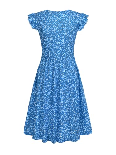 Image of HELYO Women's Summer Dresses Cute V Neck Ruffle Sleeve Cocktail Short Work Casual Dress with Pockets 648