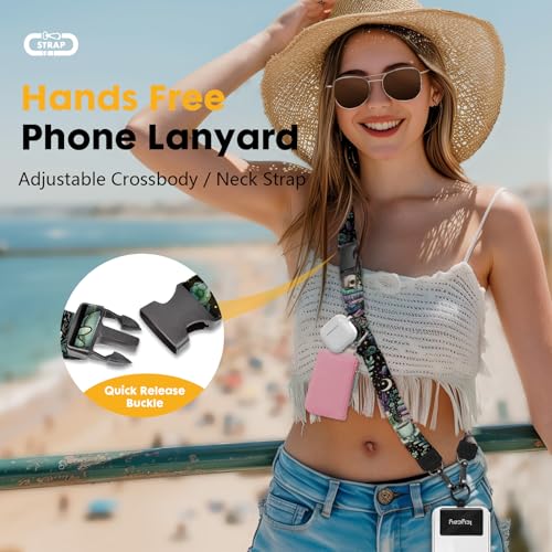 Image of Icycay Phone Lanyard Crossbody Strap Neck Adjustable Teacher Women Skull | for Cell Phone Case Keys ID Badges, Anti Theft, Multifuctional, Goth Phone Holder, Travel Hiking Essential Accessories, Gifts