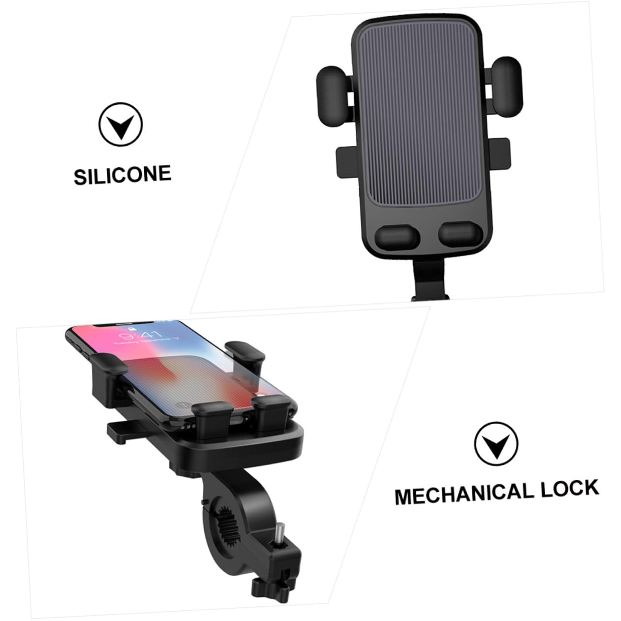 ULTECHNOVO 3 Pezzi Supporto Per Cellulare in Silicone Abs Supporto Girevole Per Smartphone Per Bici