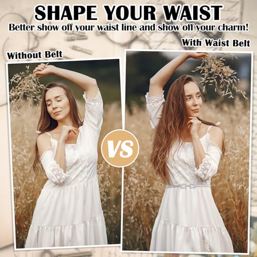 Women Skinny Metal Elastic Belt, Ladies Thin Belts Gold Silver Chain Belt Stretch Spring Waist Belt for Dresses Jeans3