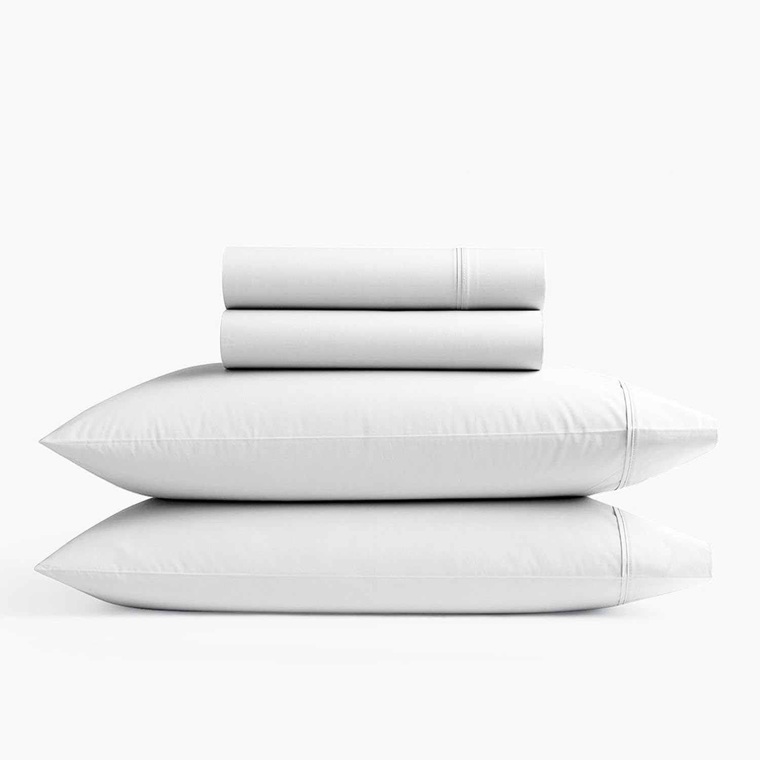 600 Thread-Count Cotton Rich Sateen White King Sheets, 4-Piece Best-Bedding Bed Sheet Set, Luxury & Performance, Soft Silky, Cool Moisture Wicking, Wrinkle Resistant, Deep Pocket True Grip Upto 18"