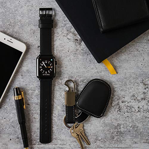 Image of BARTON WATCH BANDS - Top Grain Leather Watch Bands Compatible with Apple Watch Models - 1, 2, 3, 4, 5, 6, 7, 8, 9, 10, SE, Ultra & Ultra 2