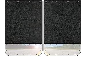 Universal Mud Flap Splash Guard with Mirrored Stainless Steel Weights