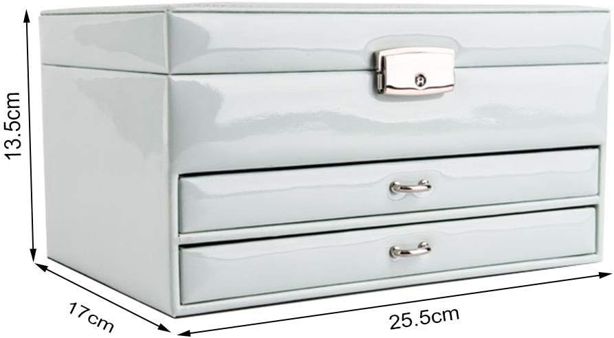 Wristwatches Jewellery Bracelet Collections Jewellery Chest with Drawers and Handle Jewellery Organiser with Mirror and Lock for Rings Necklaces Mirrored Pu Leather and
