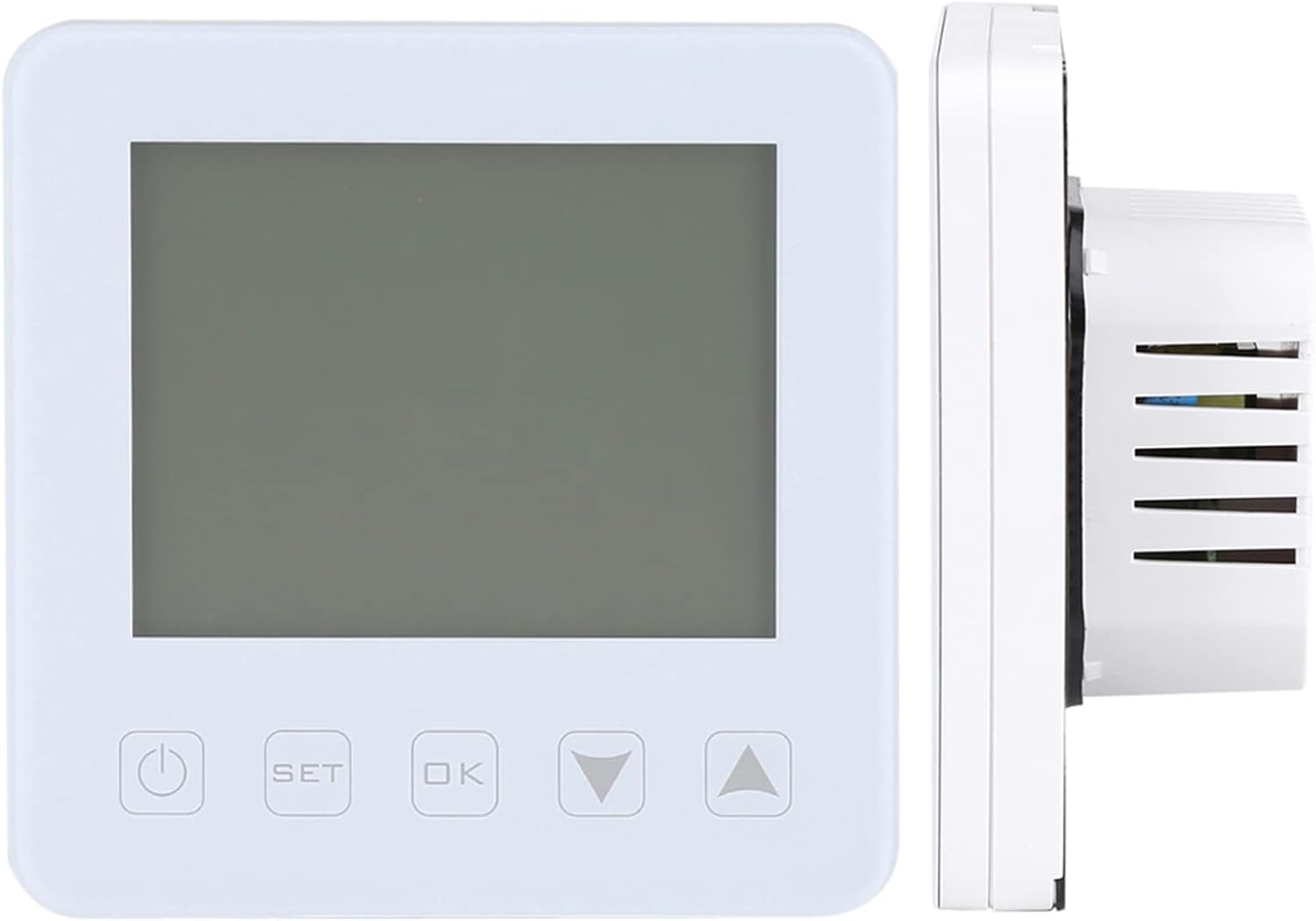 lateral view of the Srliya thermostat showing its depth