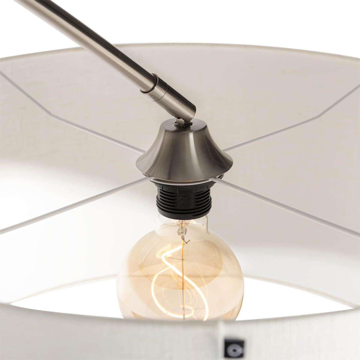 Qazqa Booglamp XXL - Lampada da terra arco Moderno - 1 luce - L 2070 mm - Acciaio - Moderno - Soggiorno