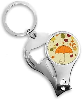 Chaveiro abridor de garrafa de folhas para chuva e clima pingando unhas chaveiro