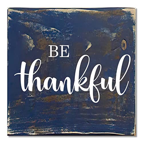 Farmhouse Style Wood Sign Plaque Be Thankful Rustic Wooden Pallet Sign with String Shabby Home D¨¦cor Chic Style Farmhouse Decoration Home Decor for Dining Room
