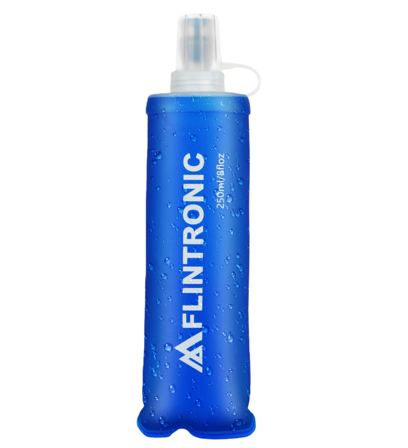 flintronic TPU Faltbarer Trinkflaschen, 2PCS Soft Flask, BPA-Frei, Sportflasche für Trinkrucksack, Fahrrad, Wandern,Joggen,Camping und Klettern (500ml, Blau)