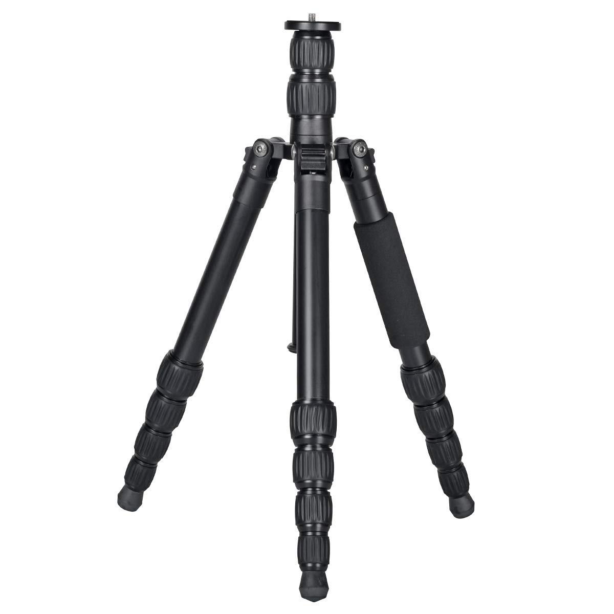 JUSINO TK-225S Traveller leichtes Reisestativ mit Monopod-Funktion (Schwarz) Max. Höhe 124cm, Belastbar bis 5kg - Ink. Transporttasche, Aluminium