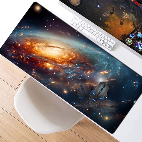 Image of Keyboard Mouse Pad 900x400mm Extended XL Large Professional Gaming Mouse Mat with 3mm-Thick Rubber Base, Lava