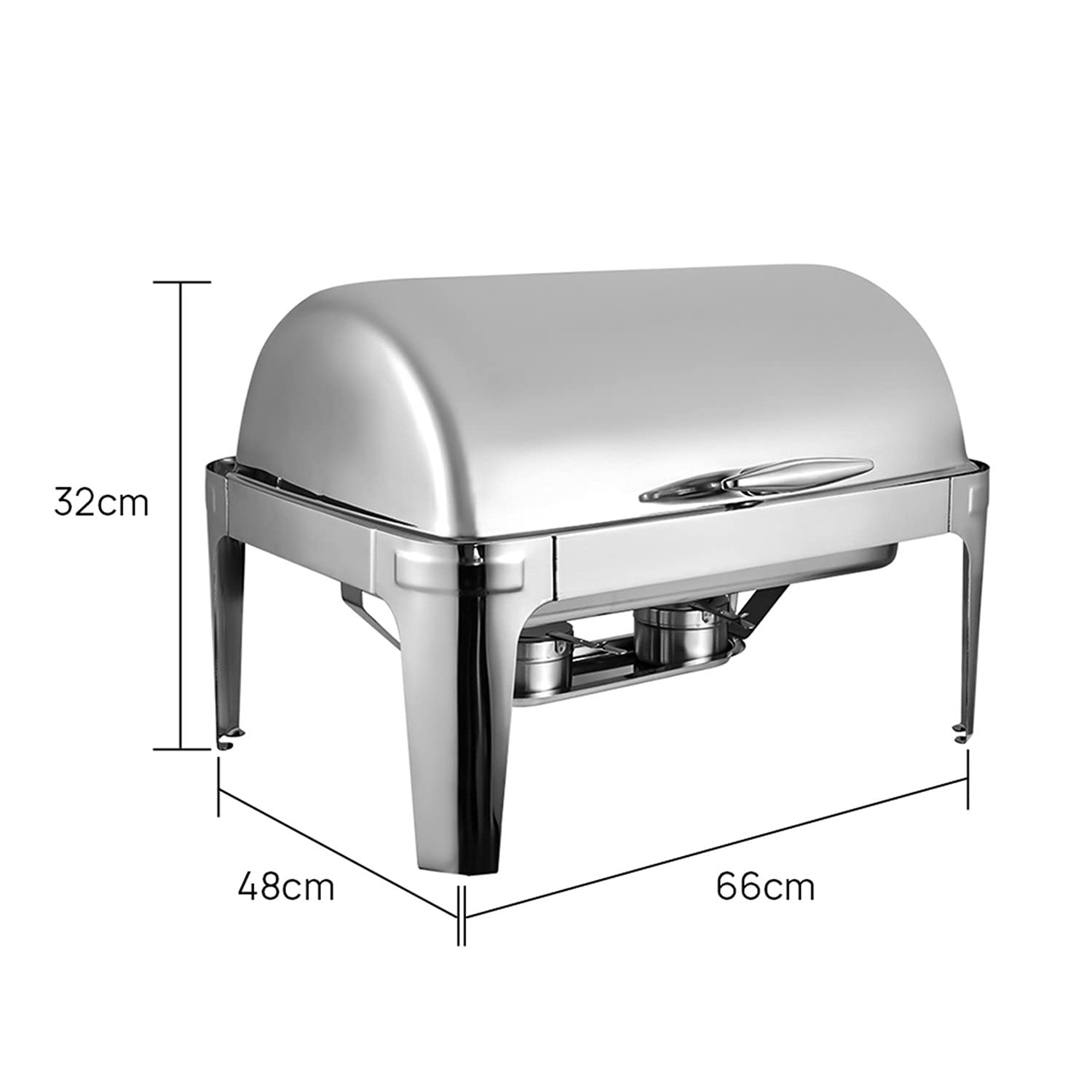 Recipiente de Acero Inoxidable Chafing Dish para conservar el Calor, bufé, Alimentos Insulation Pot 201, con Elegante asa de Tapa de Olla, Muy Bueno para bufé, Bodas y Otros