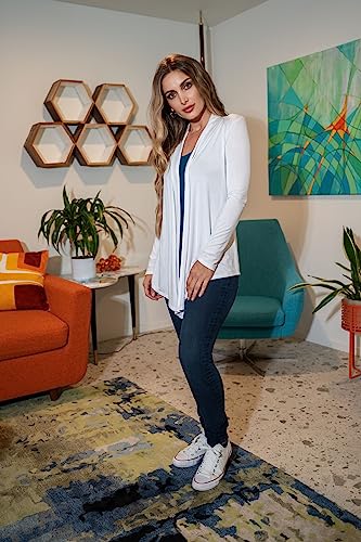 Image of Free to Live 3 Pack Long Sleeve Cardigan for Women Open Front Dressy Casual Fall Draped Lightweight Sweaters Cover Up Shrugs