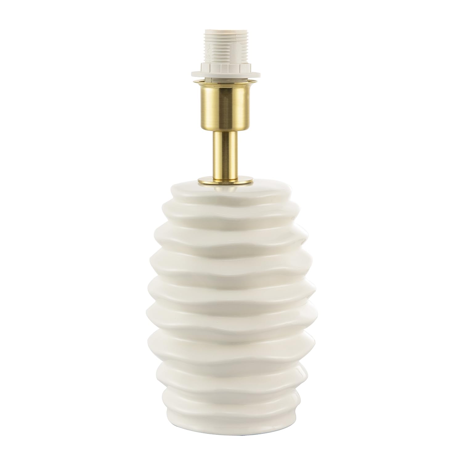 Happy Homewares Ceramic Table Lamp - White - 24cm