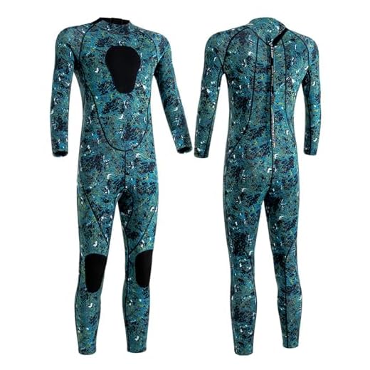 Herren Wetsuits 3mm Camouflage kältefest warm Einteiler mosaik Neoprenanzüge Premium Neopren, Rückenreißverschluss, Langarm Taucheranzug für Spearfishing,Surfen,SchnorchelnKanufahren, Taucheranzüge