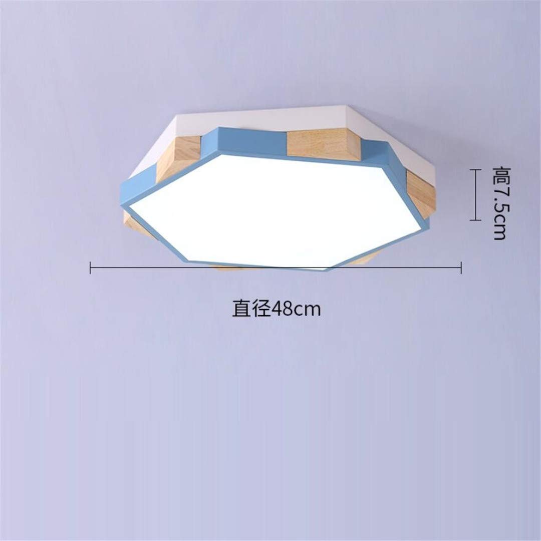 Lampa sufitowa niebieska lampa do pokoju dziecięcego prosta kreatywna lampa do pokoju chłopca i dziewczynki osobowość geometryczne wielokąt małe lampy sufitowe w mieszkaniu