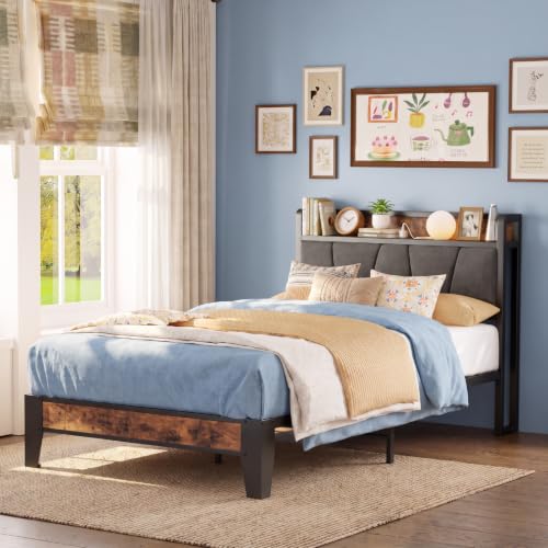 LIKIMIO Twin Storage Headboard Bed