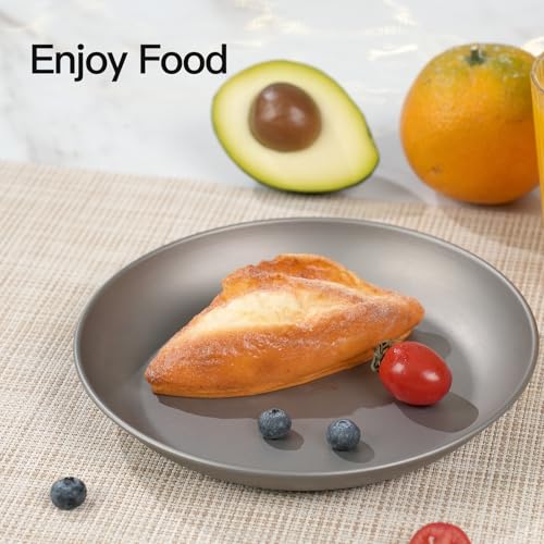 image for MAXCOOK Pure Titanium Camping Plate, 7.68 Inch Ultralight Durable Tita