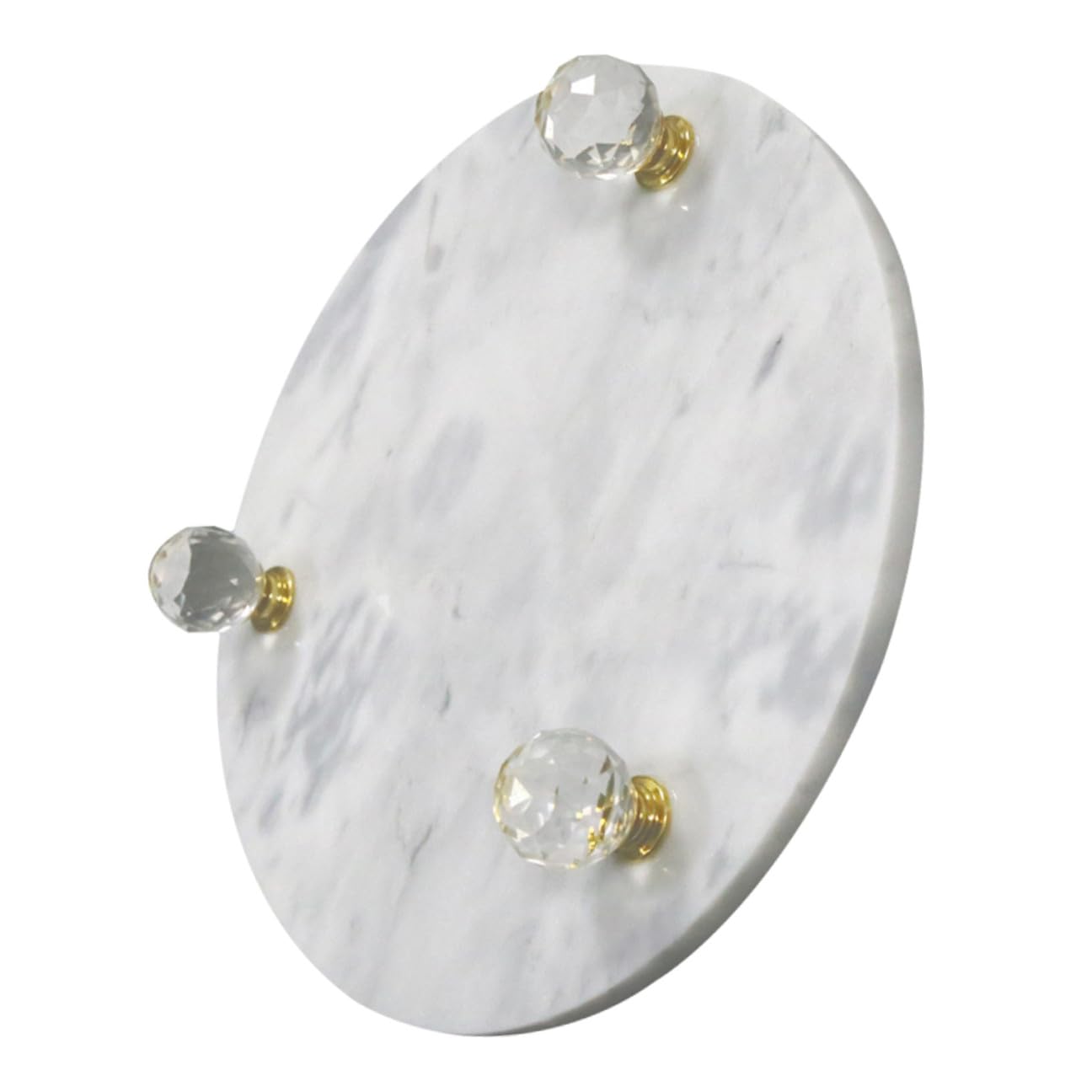 KOMBIUDA Bandeja Multifuncional de Mármol Natural Redonda Soporte para Joyas Frutero Decorativo para Baño y Mesa Bandeja de Almacenamiento Estilo Nórdico Adecuado para Aperitivos y