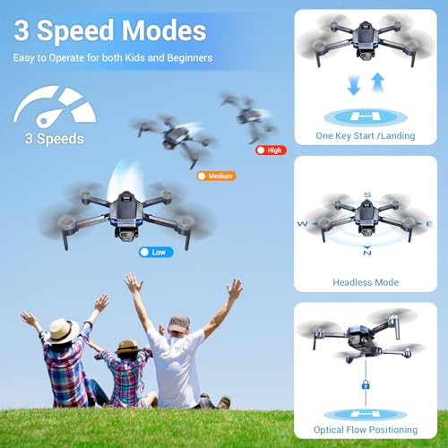 Drone with Camera for Adults 4k FPV Drone One Key Take Off/Land Drones for Kids Adults with 2 Batteries Mini Drone Brushless Motor Toy for Beginners - Image 6
