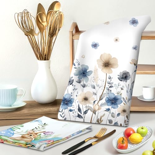 Arquiel 4 Piezas Paños de Cocina Flor Boho Algodón Toallas de Cocina Hojas y Absorbentes Toallas de té y Toallas de Barra, 48 x 70 CM - imagen 2