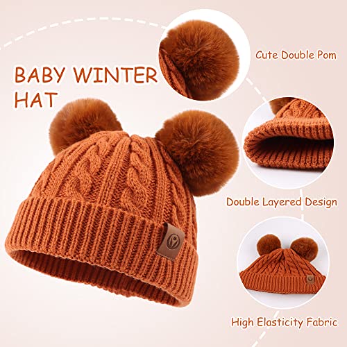 Image of Yuoahcn Kids Winter Beanie Hat Scarf Gloves Set Knit Warm Toddler Winter Cap Gloves Neck Warmer for Boys Girls 1-8 Year