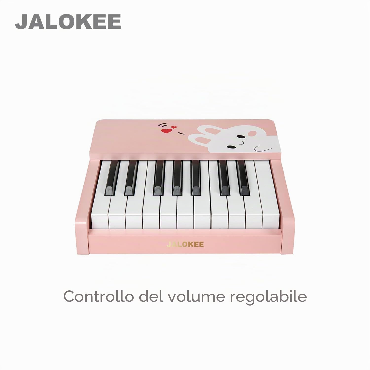Tastiera per pianoforte per bambini, 18 tasti, mini musica, strumento educativo, giocattolo in legno per bambini e bambine (Rosa)