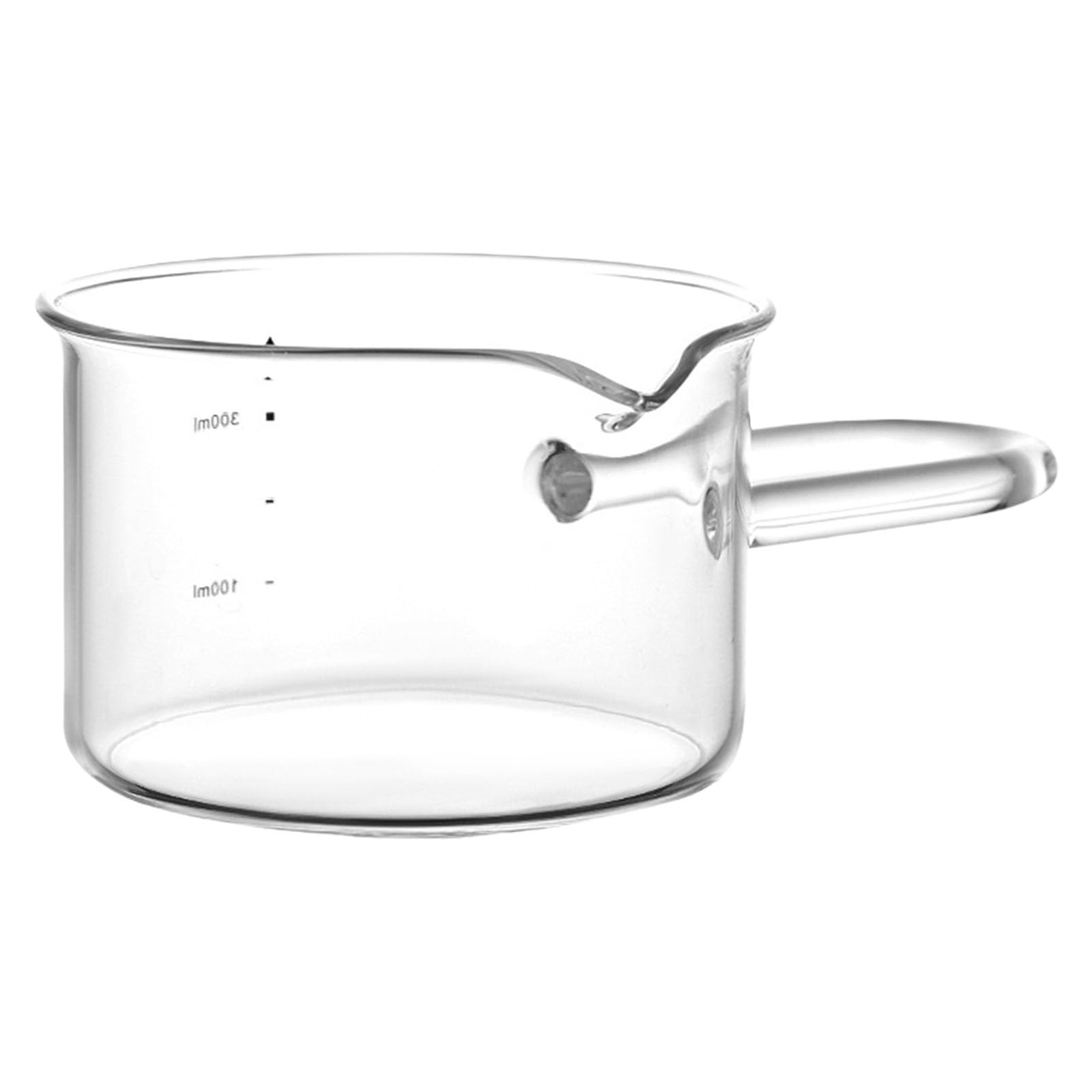 Tsophreniq Heatproof Transparency Coffee Accessories Double Spout Espresso Shot Glass Ergonomic Handle Milk Measure Pitcher Espresso Shot Glass