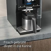 Siemens Thermo-Kaffeekanne TZ40001, direktes Brühen aus dem Kaffeevollautomaten, Warmhaltefunktion, Schiebedeckel, leicht zu reinigen, perfekt für EQ500, EQ700, EQ6 plus und EQ900, 1 L, Edelstahl – Ansicht 4