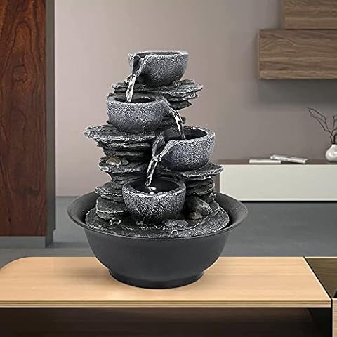 xpiyaer 10.6” Tabletop Fountain w/LED Light Cover