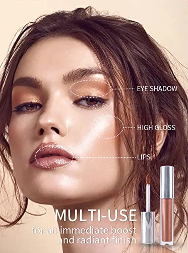 Vodisa Liquid Glitter Eyeshadow, Shimmer Cream Eye Shadow Quick-Drying, Non-Sticky, Blendable Long Lasting Waterproof Brightener Shiny Highlighter Eye Shadow Make Up Set 01 #TOP6