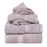 Superior Luxury Cotton Bath Towel Set - 6 Piece Towel Set, 900 GSM, Long-Staple Combed Cotton Towels, Purple