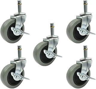 Ruedas de 5 piezas resistentes al desgaste con freno Ruedas de repuesto para sillas Herrajes para muebles