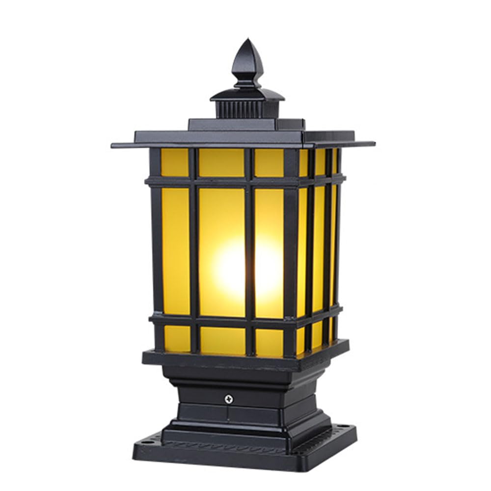 ITOSUI Waterproof Fence Light Fixture Outdoor Simple Garden Column Lamp Wet Location Rated Easy to Install Deck Post Light for Villa Garden Terrace Porch E27 Base Retro Style Courtyard Pillar Lamp