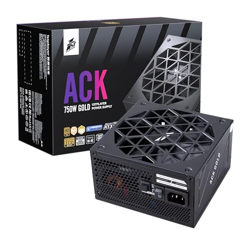 1STPLAYER ACK Gold 750W �d�����j�b�g ATX 3.1 / PCI-E 5.1 �Ή� 80PLUS Gold & Cybenetics Gold �F�� 140mm �É�FDB�t�@�� �t�����W�����[ 7�N�ۏ؁y�������K�i�z