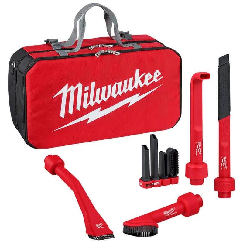 Milwaukee 4932493246 Kit accessori AIR TIP aspirador Modular. Incluye suelos, hendiduras, Mango curvo y 1x boquilla para esquinas, en Bolsa de transporte Hardware, Altri strumenti, Multicolore