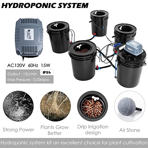 Hydroponics Growing System 5 Gallon DWC Hydroponic Bucket Kit Multi
