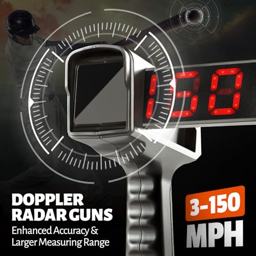 Image of SPOYNAL Baseball Radar Gun, Dual LED /LCD Display, 10-Data Recall