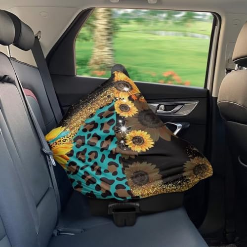 Image of Coldinair Leopard Print Multifunctional Nursing Cover Multi Use Cover for Baby Car Seat Canopy Sunflower Shopping Cart Cover,Stroller Cover