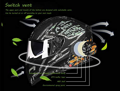 Casque moto modulable homme et femme homologué ECE avec double visière anti-buée taille XXXL