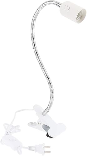RTNLIT Soporte de lámpara de escritorio con clip E26E27, accesorio de lámpara de abrazadera con interruptor de encendidoapagado, enchufe de bombilla