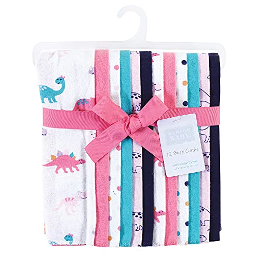 Image of Hudson Baby Unisex Baby Cotton Flannel Burp Cloths Bundle, Cuteasaurus, One Size