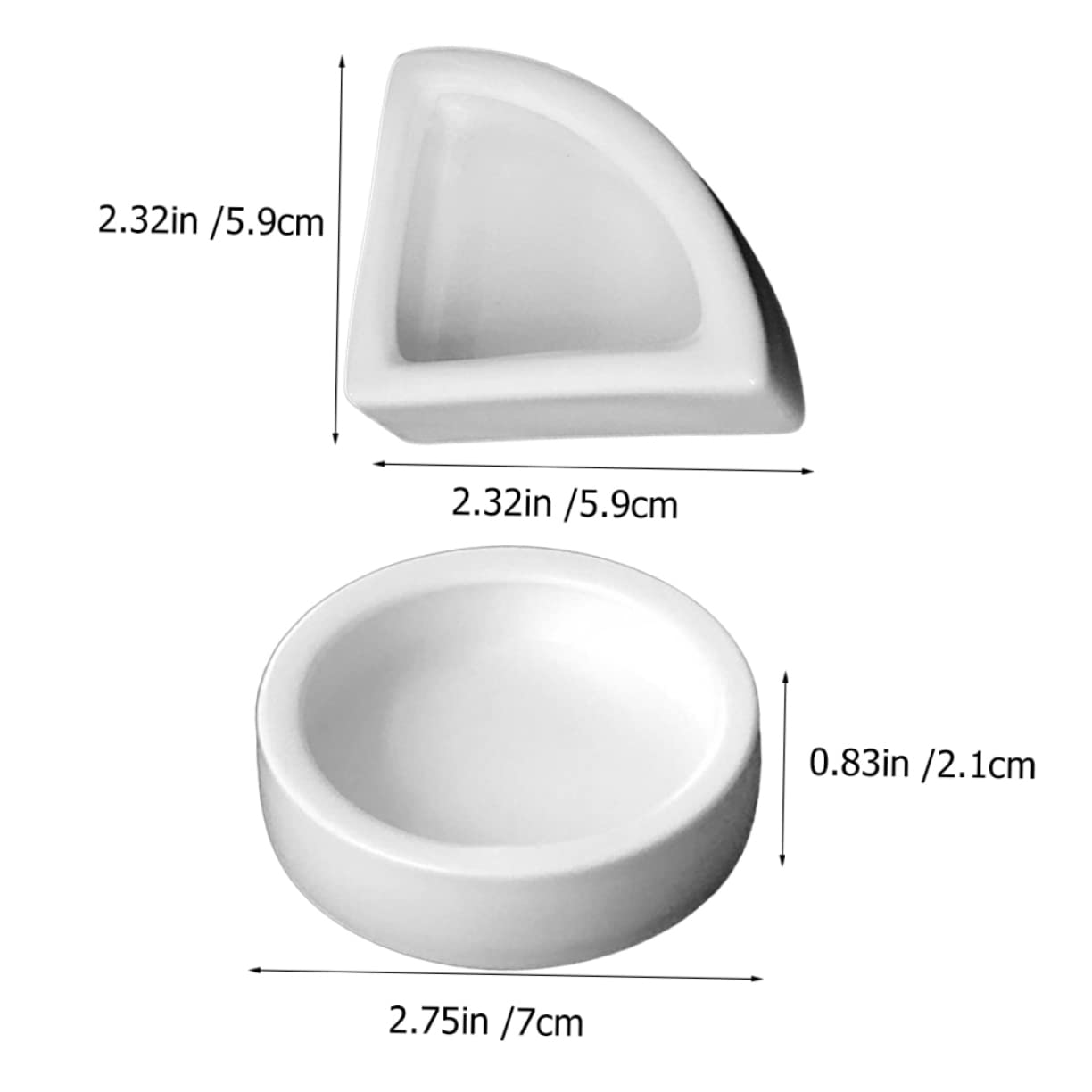 Parliky 2pcs Ceramic Reptile Food Bowls Worm Dishes for Lizard Gecko Turtle Feeding Containers for Terrarium Supplies Convenient Feeding