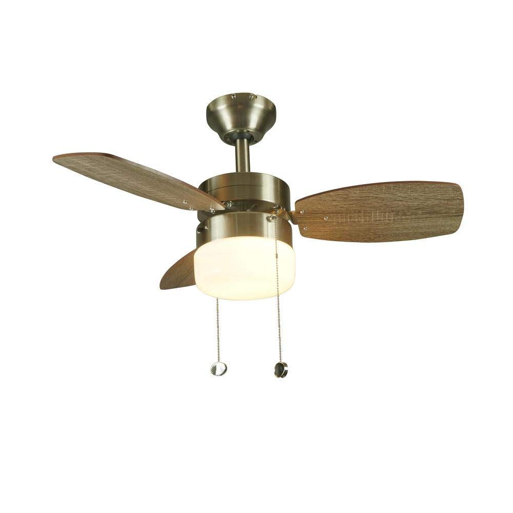 Photo 1 of 30 in. Indoor Brushed Nickel Ceiling Fan with Light