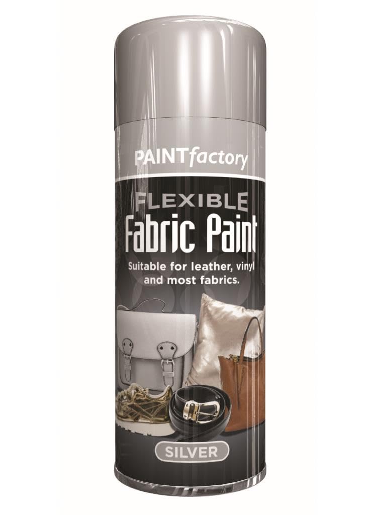 HLU 200ML Silver Fabric Spray Paint Flexible Fabric & Vinyl Paint Leather Vinyl Fabric