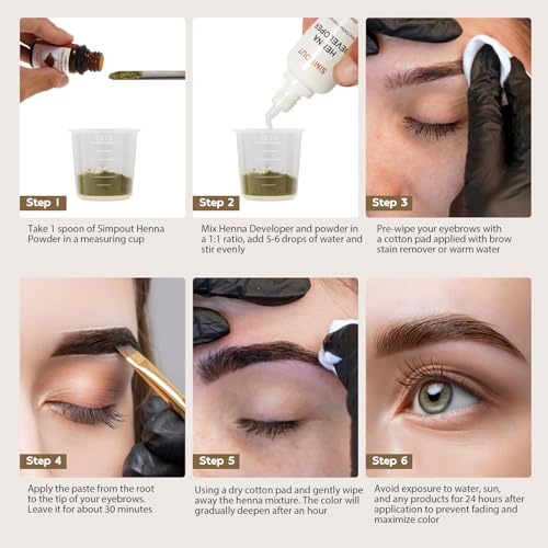 Kit profesional de henna para cabello, negro, 6 g miniatura 5