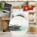 Plaquettes anti-vibrations pour laveuse – Plaquettes d'aspiration en caoutchouc non glissant (noir, rond, pieds) ≤2", Ascenseurs 0.4"), Convient à la plupart des marques (Samsung, LG, Whirlpool), avec laveuse & Kit de nivellement du séchoir