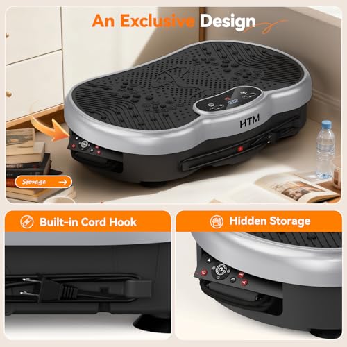 Vibration Plate Exercise Machine, Whole Body Shake Plate for Weight Loss Vibrating Platform with Resistance Bands Slot, 300 Lbs Capacity, 120-Speed, 9 Workout Modes for Home Fitness, Muscle Toning - image 5
