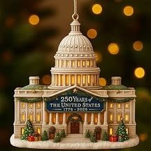 US 250th Anniversary Ornament Unique 250 Years of The United States Commemorative Hanging Decor for Christmas Tree 2D Acrylic Collectible Keepsake Gift for Patriots & History Lovers