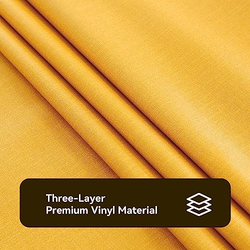 Image of Romanstile Halloween 100% Waterproof PVC Tablecloth, Rectangle Oil Spill Proof Stain Resistant Vinyl Table Cloth, Wipe Clean Plastic Table Covers for Kitchen /Dining /Parties - 54 x 78 Inch, Yellow